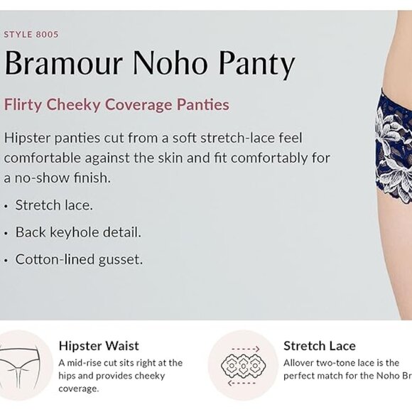 SET of 3! Panties 3XL Briefs Bramour Noho 3XL FITS 35-36" Hipster Boyshort Panty - Picture 4 of 16